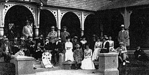 Archive photo of the Rhodes family at Otahuna Lodge